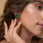 Load image into Gallery viewer, KANYAA-GREEN STONE BOLD STUDS
