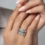 Load image into Gallery viewer, QUEEN OF DIAMOND DOUBLE BAND ENGAGEMENT RING
