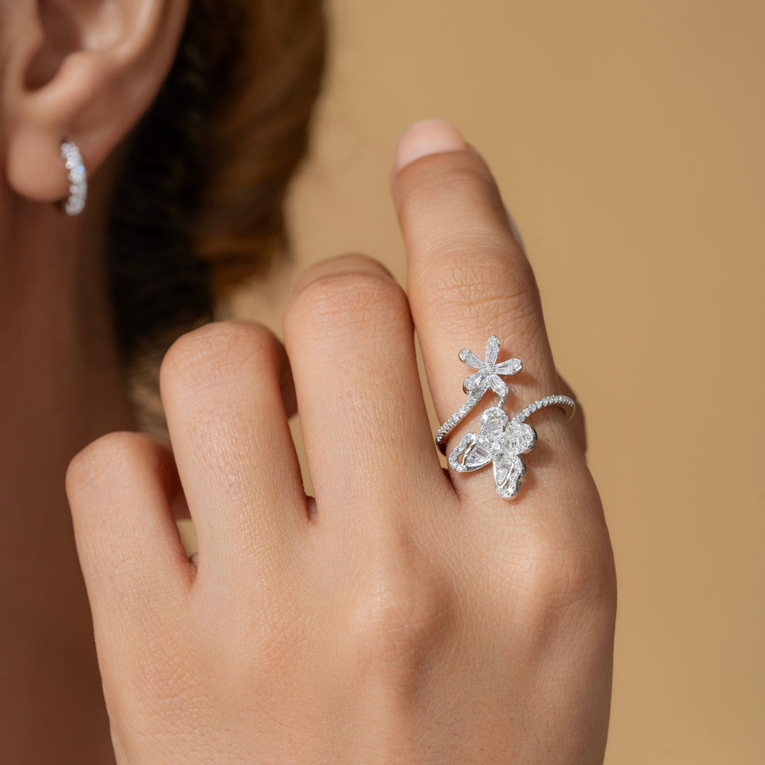 BUTTERFLY-FLOWER RADIANCE RING