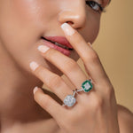 Load image into Gallery viewer, EMERALD DIAMOND TREAT RING
