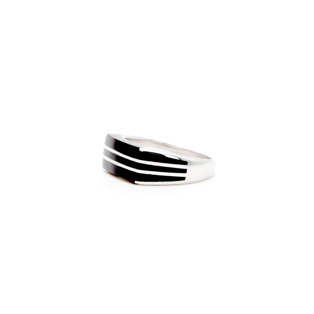 DARK KNIGHT-BLACK ENAMEL RING