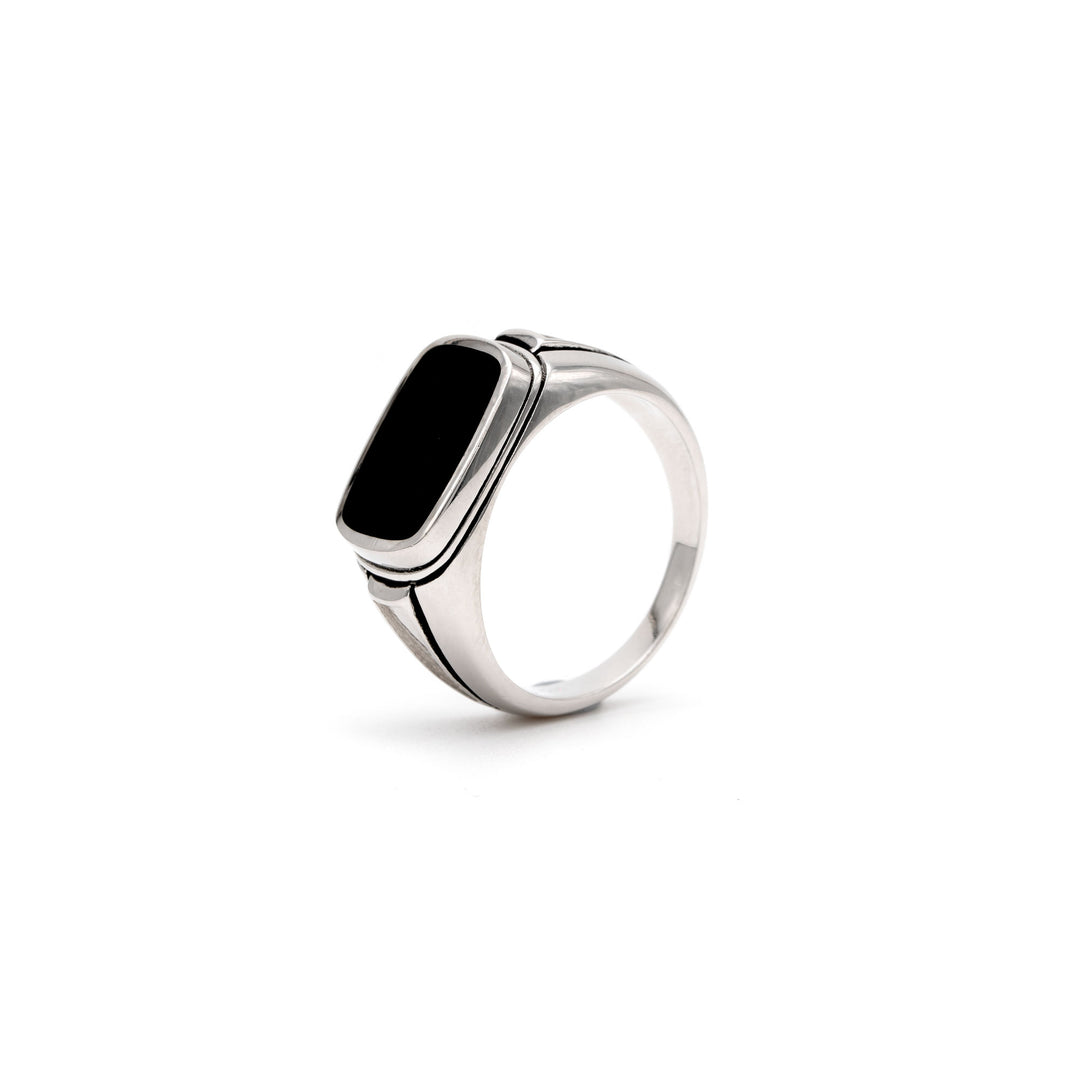 TURKEY BLACK ENAMEL RING FOR MEN