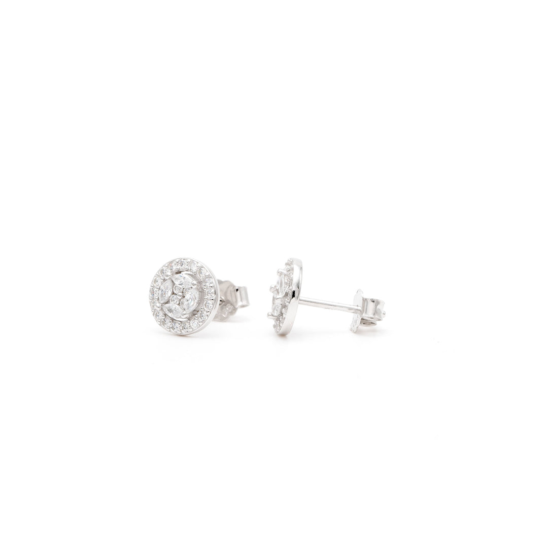 CLASSIC SOLITAIRE LOOKE INV SETTING HALO STUDS