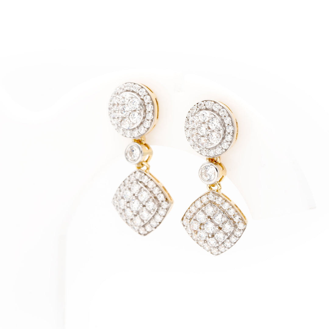 RADIANCE-CLUSTERED DIAMOND HANGING EARRING