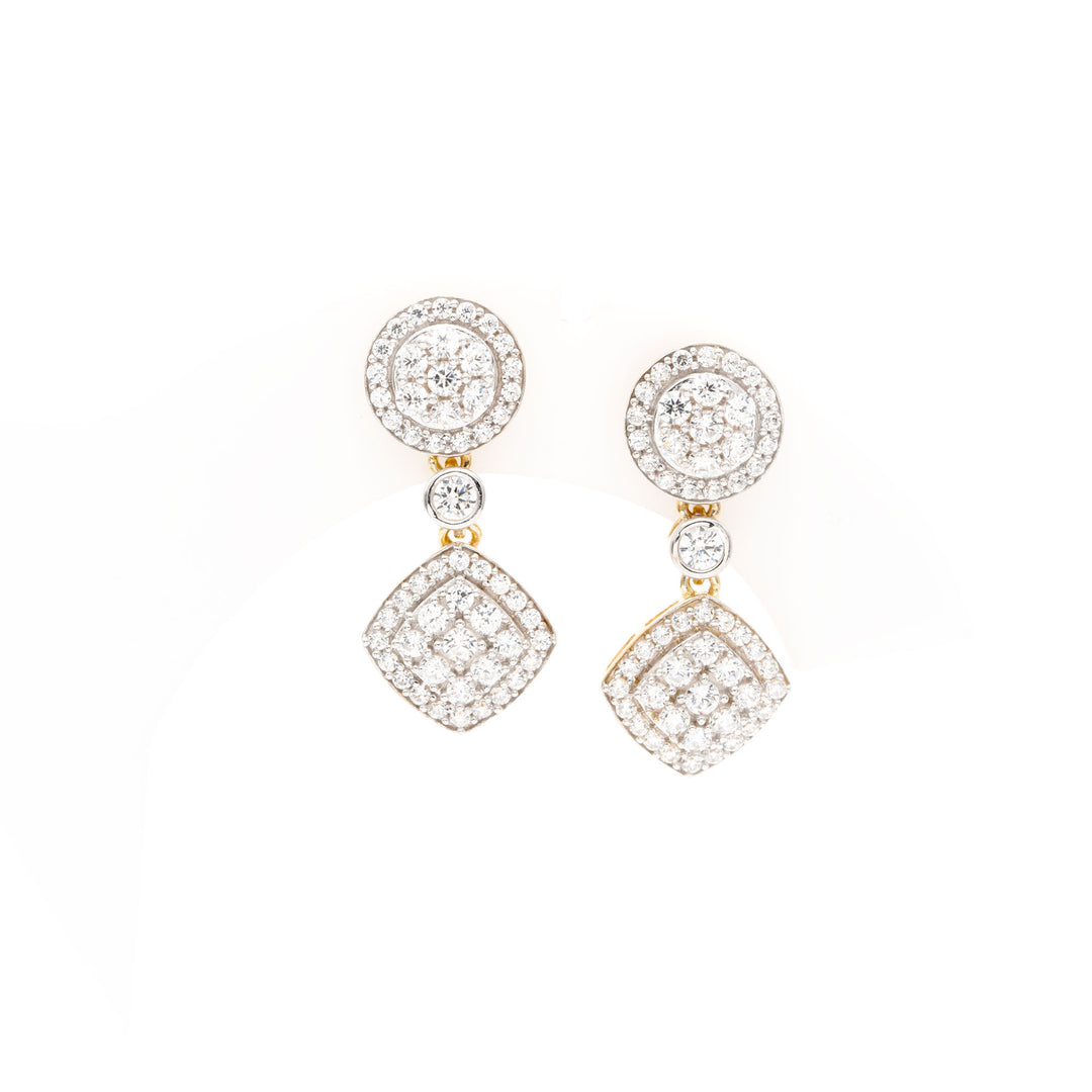 RADIANCE-CLUSTERED DIAMOND HANGING EARRING