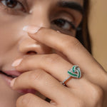 Load image into Gallery viewer, TRINITY DIAMONDS EMERALD RING
