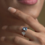 Load and play video in Gallery viewer, SAPPHIRE DIAMOND TOI ET MOI RING
