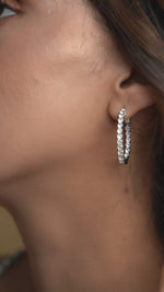 Load and play video in Gallery viewer, DIAMOND STUDDED BIG HOOPS
